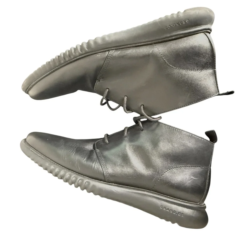 Cole‎ Haan Men's 2.ZEROGRAND Chukka Boots Black Leather Lace Up Size 11.5 C26198